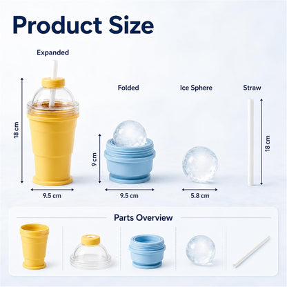 2-In-1 Collapsible Ice Ball Cup