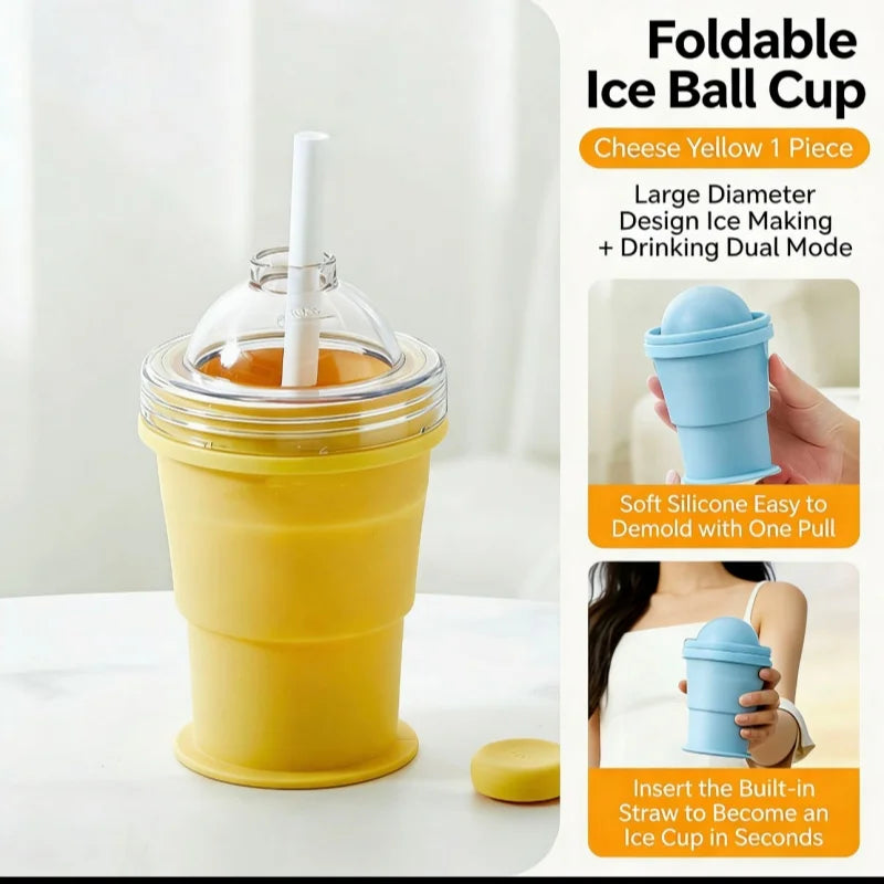2-in-1 Collapsible Ice Ball Cup Tumbler - Image 5