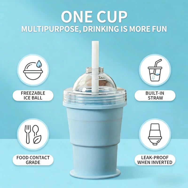 2-in-1 Collapsible Ice Ball Cup Tumbler - Image 3